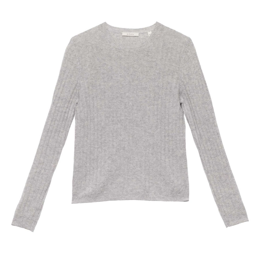 Doen Hyeres Cashmere Sweater in Raincloud Light Gray XS